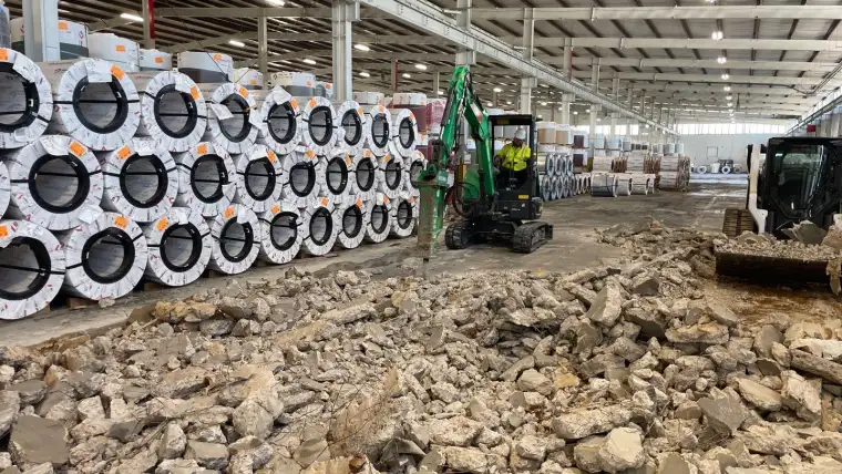 Commercial concrete floor repair