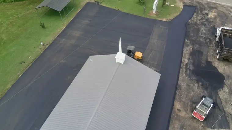 Church parking lot, aerial